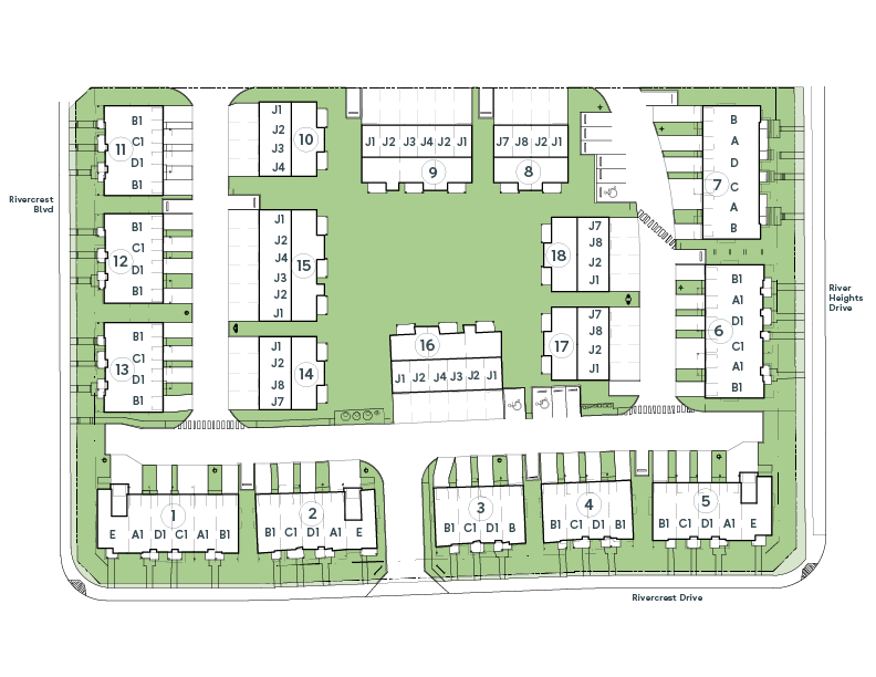 Site Plan for the Ridge Townhomes for Rent Cochrane